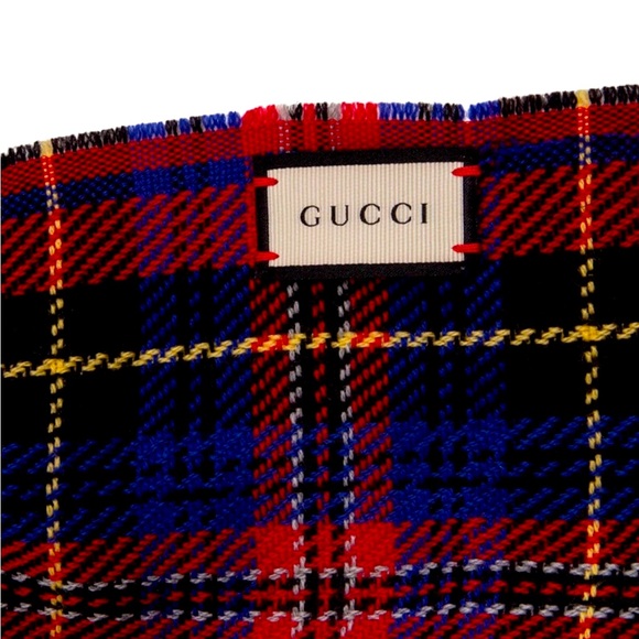 GUCCI “L’AVEUGLE PAR AMOUR” BEE PLAID SCARF NWOT. - Picture 14 of 15